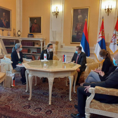14 April 2021 National Assembly Speaker Ivica Dacic and the Japanese Ambassador to Republic of Serbia